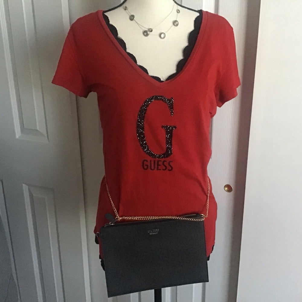 Vintage guess tee shimmer, logo